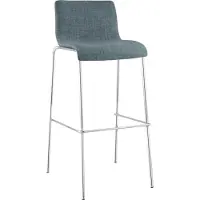 CLP Hoover barkruk - bekleding: stof, poten: metaal, chroomafwerking - Blauw