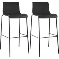 CLP Hover Set van 2 barkrukken - Kunststof zwart zwart