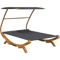vidaXL Loungebed met luifel 165x203x138 cm gebogen hout antracietkleur