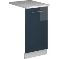 Vicco Vaatwasserfrontpaneel Fame-Line Donkerblauw hoogglans 45 cm , WB Marmer, Model 54610