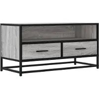 vidaXL Tv-meubel 80x34,5x40 cm bewerkt hout metaal grijs sonoma eiken