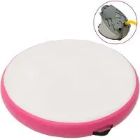 The Living Store Airtrack - Groot - 100 x 100 x 15 cm - Schokabsorberend - Anti-slip - Waterdicht - Grijs en roze - Hoge-dichtheid PVC