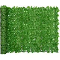 vidaXL Balkonscherm met groene bladeren 200x150 cm