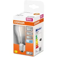 Osram LED lamp - Lampvoet: E27 - Koel wit - 4- K - 1- W - LED Retrofit CLASSIC A