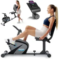Zipro Liegeheimtrainer Vision – Magnetisch fietstraining met rugleuning, 7 kg vliegwiel – Zitfiets voor senioren, revalidatie, stille uitvoering