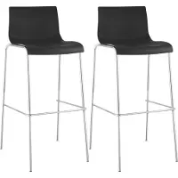 CLP Hover Set van 2 barkrukken - Kunststof zwart chroom