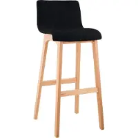 CLP Hoover barkruk - bekleding: stof, poten: hout, naturel - Zwart