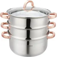 Klausberg 7735 - stoompan - 4 delig - 24 cm - 5 liter - rvs - alle warmtebronnen