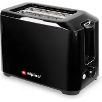 Alpina Broodrooster, 2 sneetjes brood - 700 W - Zwart