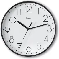 Hama Wandklok - - Salina - Ø 22 cm - zonder tik-tak - zwart
