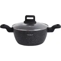 Klausberg 7670- Zwart Marmeren kookpan - 20 cm - zwart - met deksel