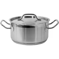YATO ŽEMAS PUODELIS su NERŪDIJANČIO PLIENO DANGČIU, 20X10,5 CM 3,3L, Pan + steelpan, Zilver