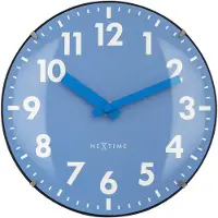Nextime Duomo Mini – Tafel/Wandklok – 20 cm – Koepelvormig Glas – Blauw – Stil