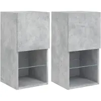 vidaXL Tv-meubelen 2 st met LED-verlichting 30,5x30x60 cm betongrijs