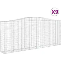 vidaXL Schanskorven 9 st gewelfd 400x50x160/180 cm ijzer