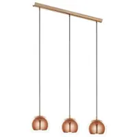 Eglo Hanglamp Rocamar 3-lichts koperbruin