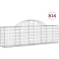 vidaXL Schanskorven 14 st gewelfd 200x30x60/80 cm gegalvaniseerd ijzer
