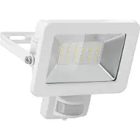 Goobay 53882 LED-buitenverlichting, 30 W, met bewegingsmelder, wit - met 2550 lm, neutraal wit licht (4000 K), PIR-sensor met ON/OFF-functie en M16-kabelaansluiting, geschikt voor buitengebruik