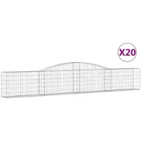 vidaXL Schanskorven 20 st gewelfd 400x30x60/80 cm ijzer