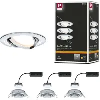 Paulmann 93880 Coin Slim LED-inbouwlamp Set van 3 stuks LED LED vast ingebouwd 6 W Chroom