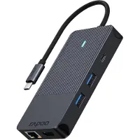 Rapoo USB-C multiport adapter, 10-in-1, grijs