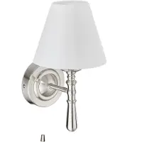 Relaxdays wandlamp binnen - muurlamp met lampenkap - lamp wandmontage - E14 - stof/metaal - zilver