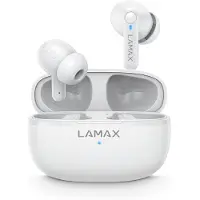 Lamax Clips1 Play In Ear headset Bluetooth Stereo Wit Indicator voor batterijstatus, Oplaadbox, Volumeregeling, Bestand tegen zweet, Touchbesturing,