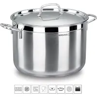 Korkmaz RVS Soeppan 8.5L – Grote Kookpan Geschikt Voor Inductie – Alfa Serie Met Deksel