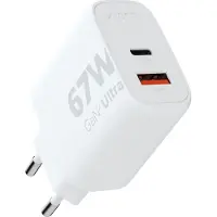 Xtorm Universele Oplader - 67W GAN2 Ultra Adapter - USB-C / USB-A Snellader - Power Delivery - Charger - Geschikt voor Telefoon/Ipad/Tablet/Laptop - Wit