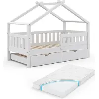 VitaliSpa Design Huisbed – 80x160 cm met logeerbed en matras Wit