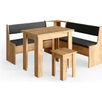 Vicco Roman Hoekbank set – 150 x 150 cm met tafel Krachtige eik goud