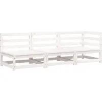 vidaXL Tuinbank 3-zits massief grenenhout wit