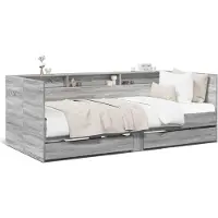 vidaXL Slaapbank met lades zonder matras 90x190 cm grijs sonoma eiken