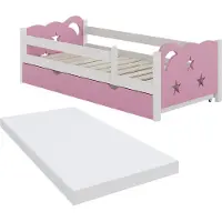 VitaliSpa Jessica Kinderbed – 80x160 cm met lade en matras Roze/wit
