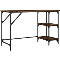 vidaXL Bureau 120x50x75 cm metaal en bewerkt hout gerookt eikenkleurig