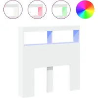 vidaXL Hoofdbordkast met LED-verlichting 100x17x102 cm wit