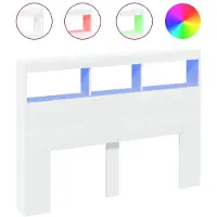 vidaXL Hoofdbordkast met LED-verlichting 140x17x102 cm wit