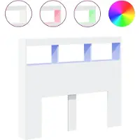 vidaXL Hoofdbordkast met LED-verlichting 120x17x102 cm wit