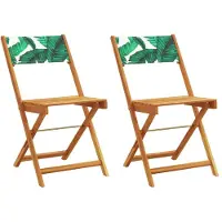 vidaXL Bistrostoelen 2 st bladpatroon massief acaciahout en stof