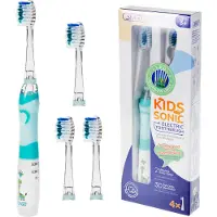 Seago - Sonische Tandenborstel voor kinderen - 1xAA 1,5V (niet meegeleverd), 3 tips, SG-977 Groen