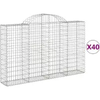 vidaXL Schanskorven 40 st gewelfd 200x30x120/140 cm ijzer