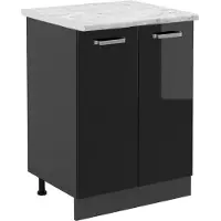 Vicco R-Line Keukenonderkast – 60 cm WB Marmer Zwart hoogglans