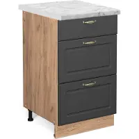 Vicco Fame-Line Keukenonderkast – 50 cm, WB Marmer Antraciet-goud