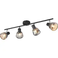 TRIO 4 Lichts Plafondlamp Tarifa Met Geribbeld Glas