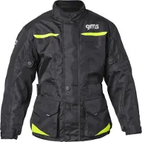 GMS Gear waterdichte kinder motorfiets textiljas, zwart/geel, maat 152