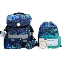 School-mood Timeless Pro Schooltas set 7-delig blauw