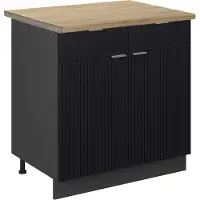 Vicco Fame-Line Keukenonderkast – 80 cm, WB Eik Zwart gestreept