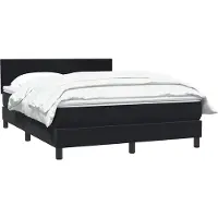 vidaXL Boxspring met matras fluweel zwart 160x210 cm