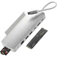 LINQ Pro Studio 9-in-1 USB-C Multiport Hub – 10Gbps NVMe M.2 SSD Enclosure, 4K HDMI, Ethernet, UHS-II SD4.0 Card Reader