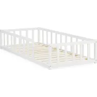 Homestyle4u Kinderbed 90x200 cm - Vloerbed met valbeveiliging - Wit